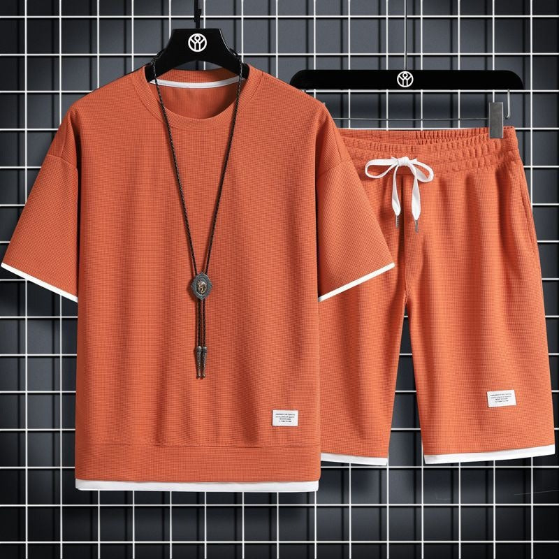 Set Sportivo Uomo | Struttura a Waffle & Traspirante | Vestibilità Larga | Poliestere