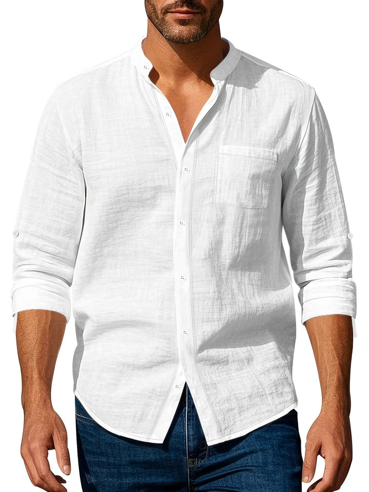 Camicia da Uomo | Lino & Traspirante | Maniche Lunghe | Stile Hawaiano