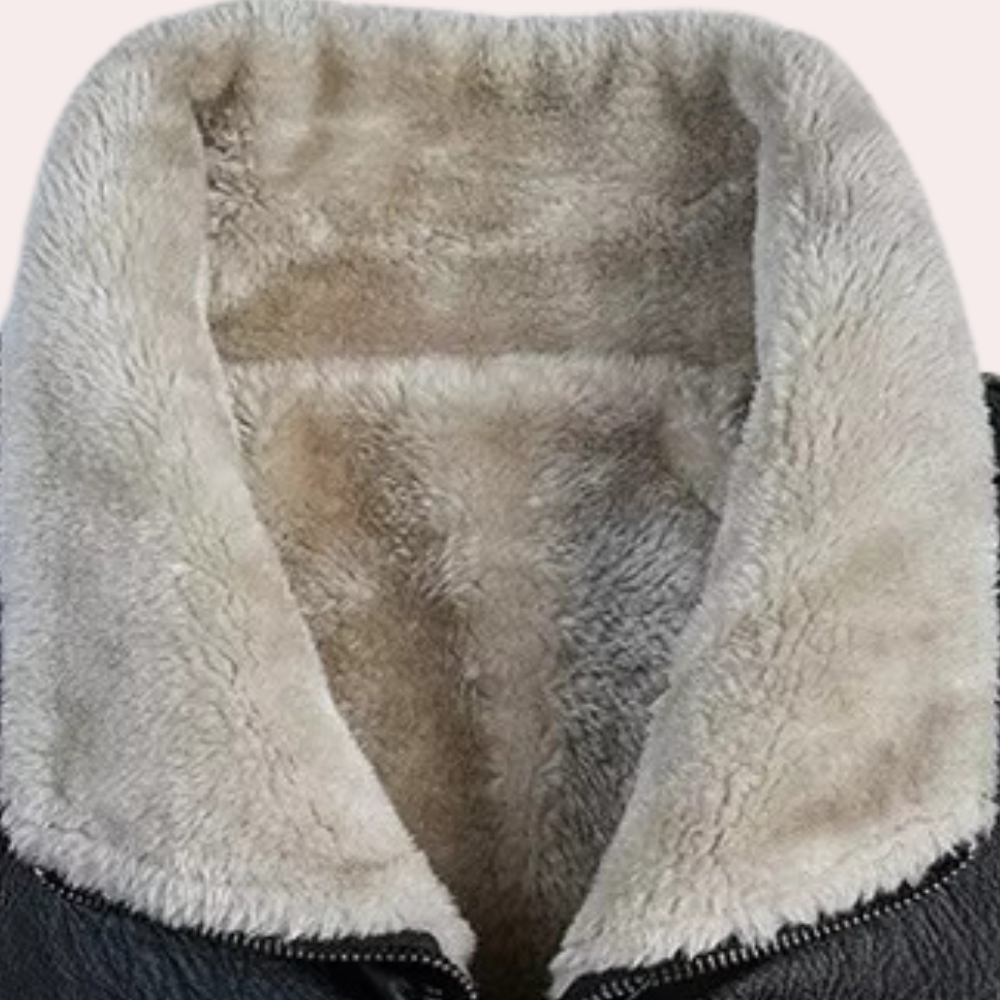 Giacca Biker Uomo | Ecopelle Calda | Pelliccia Sintetica