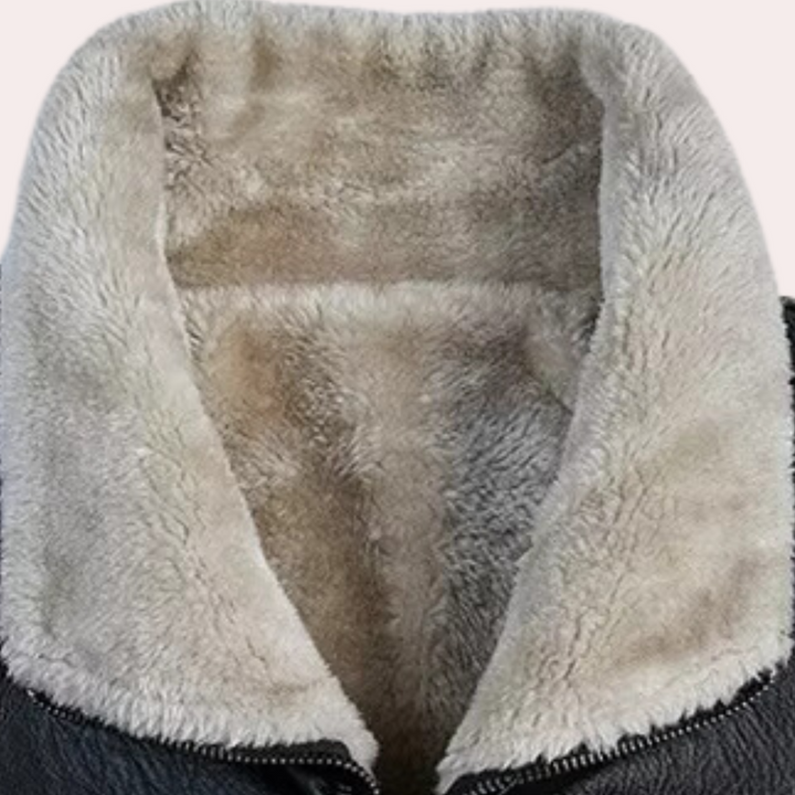 Giacca Biker Uomo | Ecopelle Calda | Pelliccia Sintetica