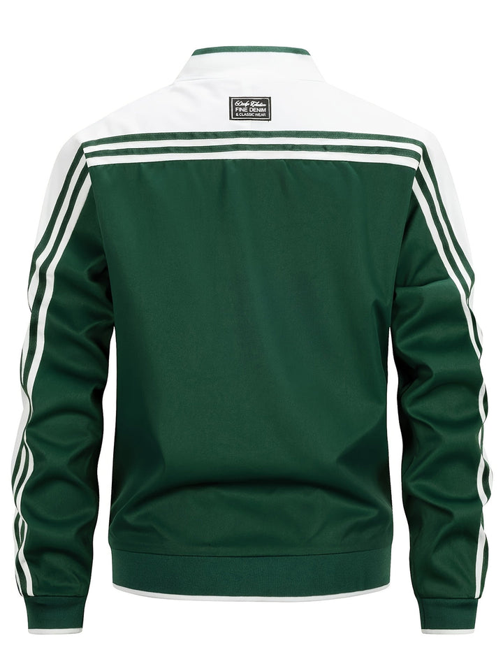 Gilet Sportivo da Uomo | Leggero & Traspirante | Collo alla Baseball & Maniche Striate | Verde