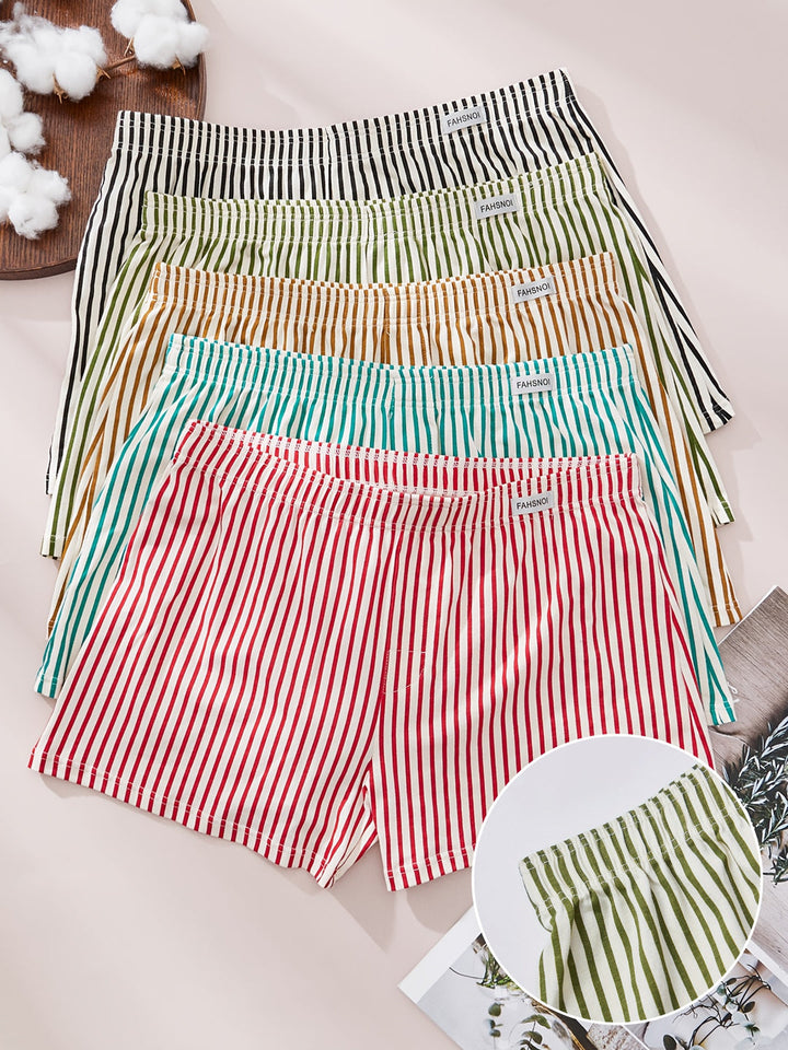 Boxer da uomo | Design a righe | Morbido e traspirante | Mix di cotone | 5 pezzi