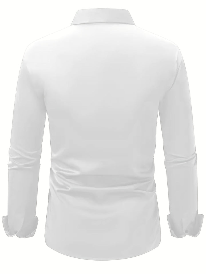 Camicia da Uomo | Semi-Trasparente & Elegante | Manica Lunga & Colletto Revers