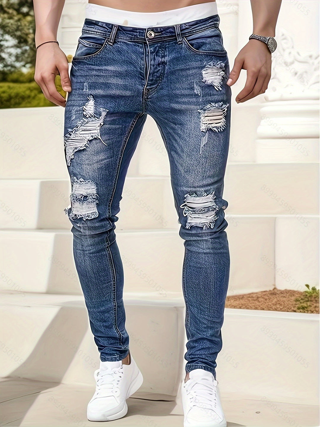 Jeans Slim Fit da Uomo | Distressed & Lavati | Stretch Medio | Denim
