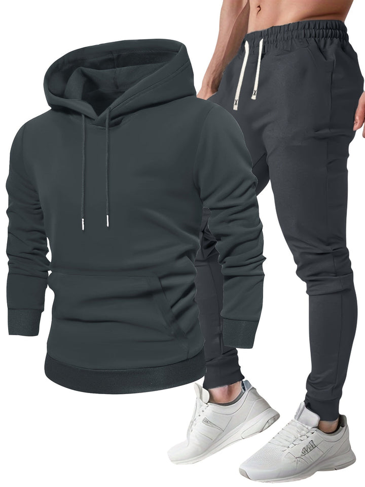 Completo Sportivo Uomo | Felpa con Cappuccio & Pantaloni Sportivi | Confortevole & Traspirante | Primavera & Autunno
