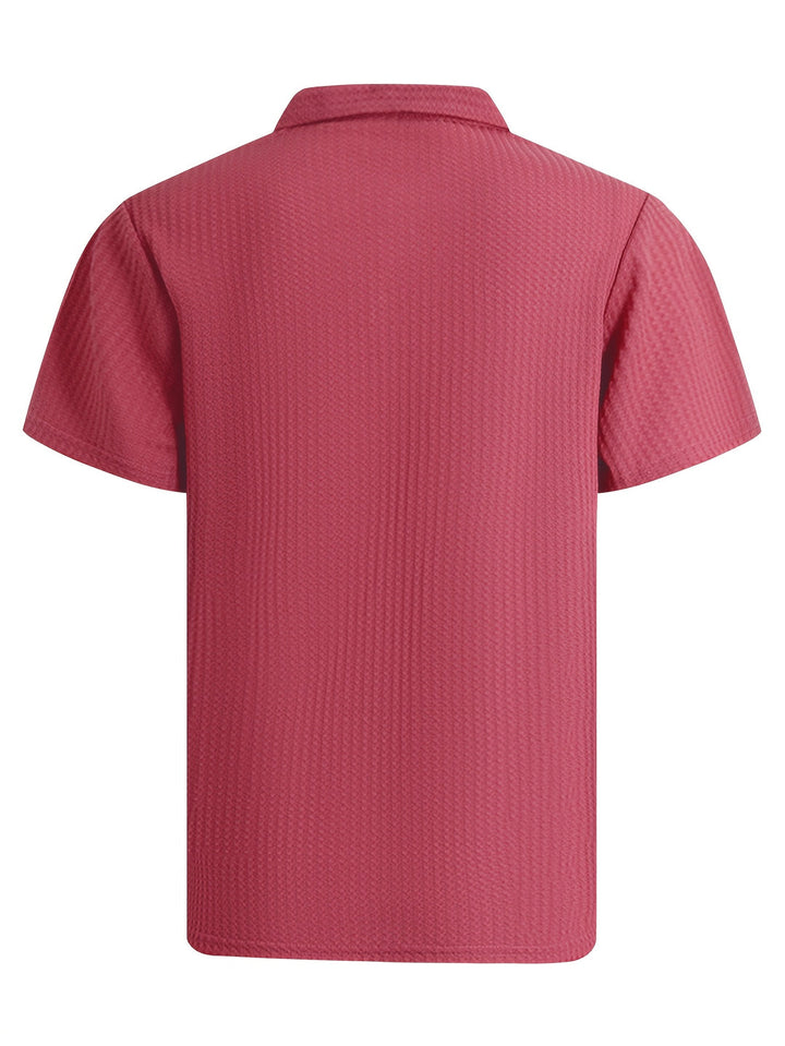 Camicia da Uomo a Costine | Morbida & Traspirante | Stretch & Maniche Corte