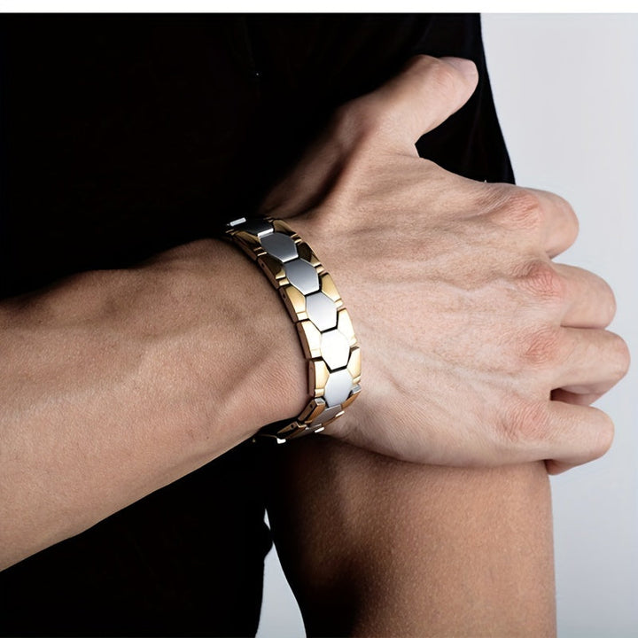 Bracciale da Uomo | Acciaio Titanio | Impermeabile & Regolabile | Design Elegante