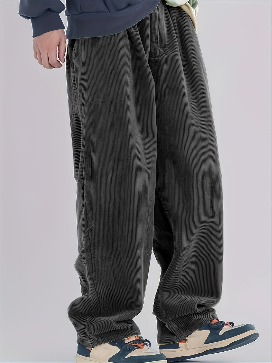 Pantaloni in Corduroy da Uomo | Vestibilità Larga e Gamba Dritta | Casual e Confortevoli | Stile Senza Tempo