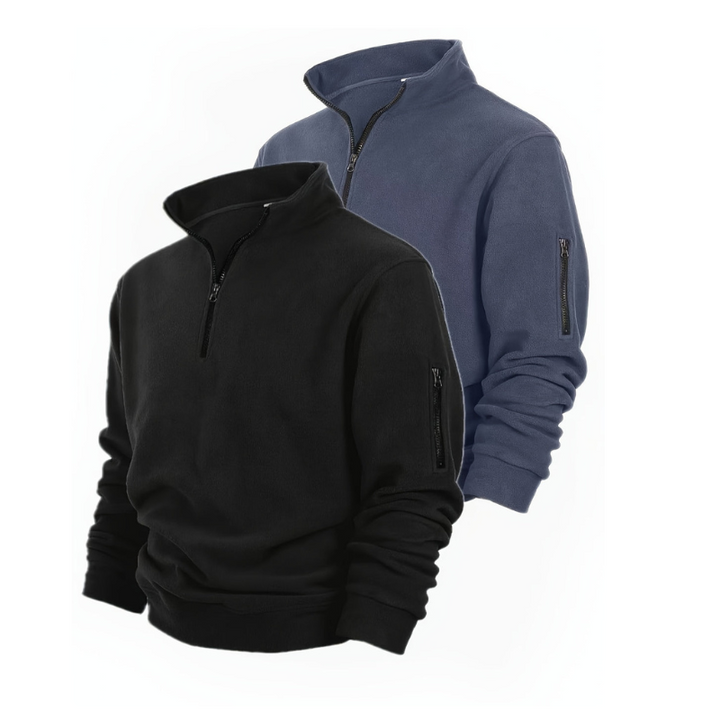 Maglioni Uomo | Felpa Henley a 2 pezzi con mezza zip | Casual