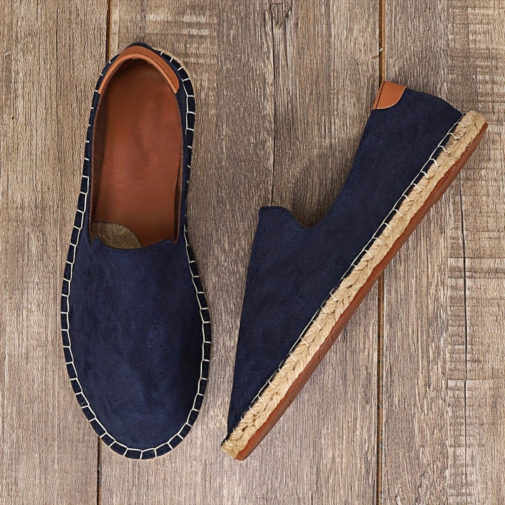 Mocassini da Uomo | Fatti a Mano | Suola in Lino e Canvas | Slip-On Casual