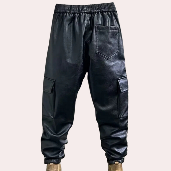 Pantaloni Cargo da Uomo | Pelle Premium | Fodera in Peluche | Casual ed Elegante