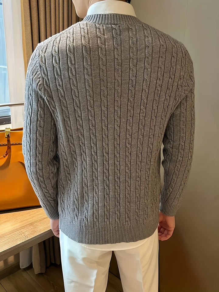 Maglione Uomo a Treccia | Girocollo | Maniche Lunghe | Viscosa