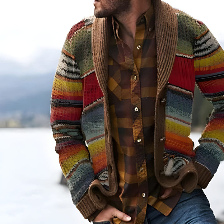 Cardigan da Uomo | Maglione a Righe | Vestibilità Comoda