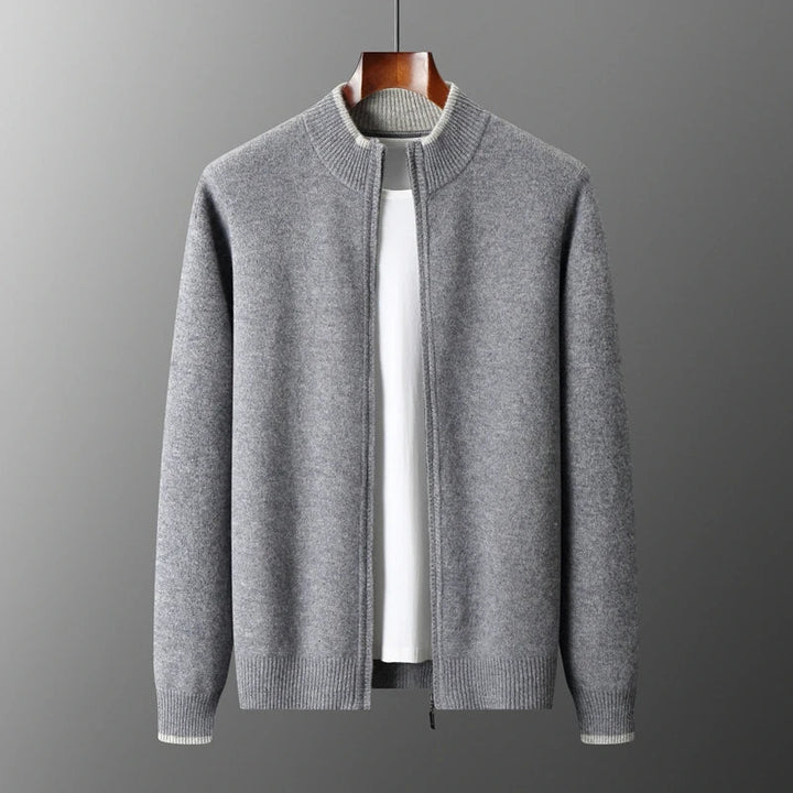 Cardigan Uomo Invernale | Collo Alto Zip | Maglia Elegante
