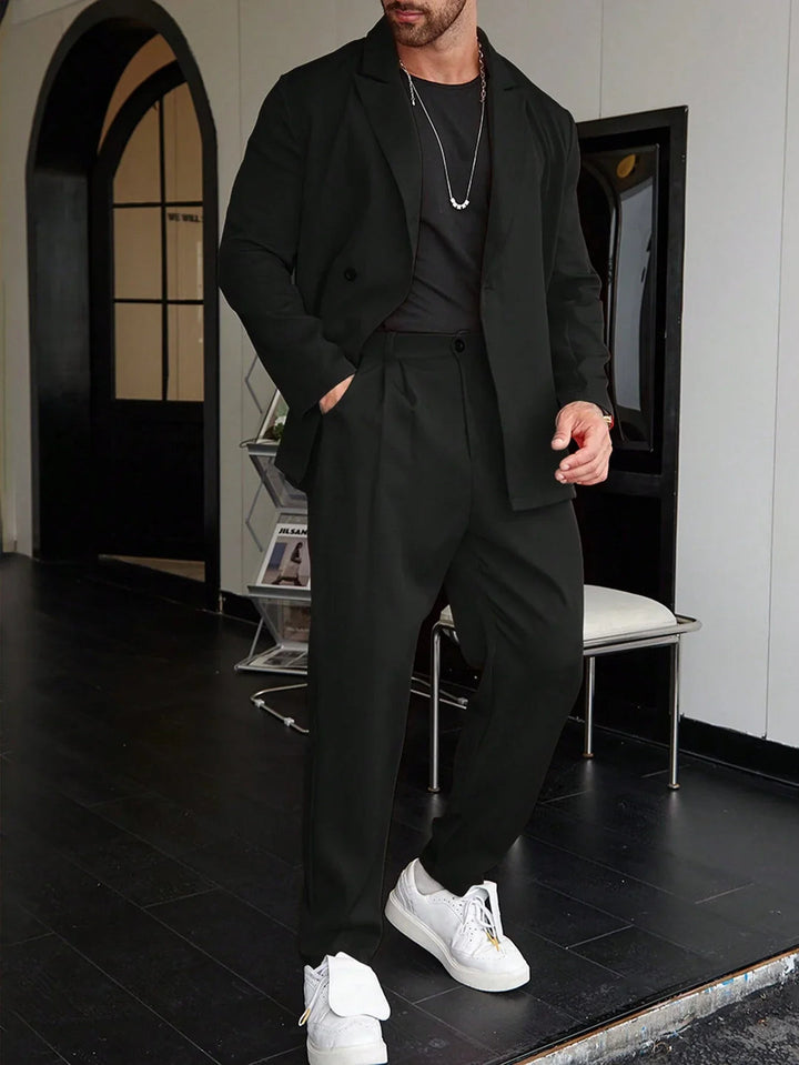Completo Uomo | Slim Fit 2 Pezzi | Monopetto & Revers a Punta | Blazer Su Misura & Pantaloni