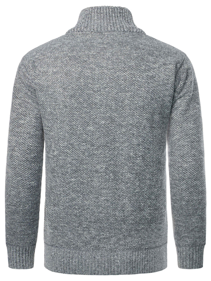 Cardigan casual da uomo | Chiusura con zip | Vestibilità regolare | Collo alto | Poliestere