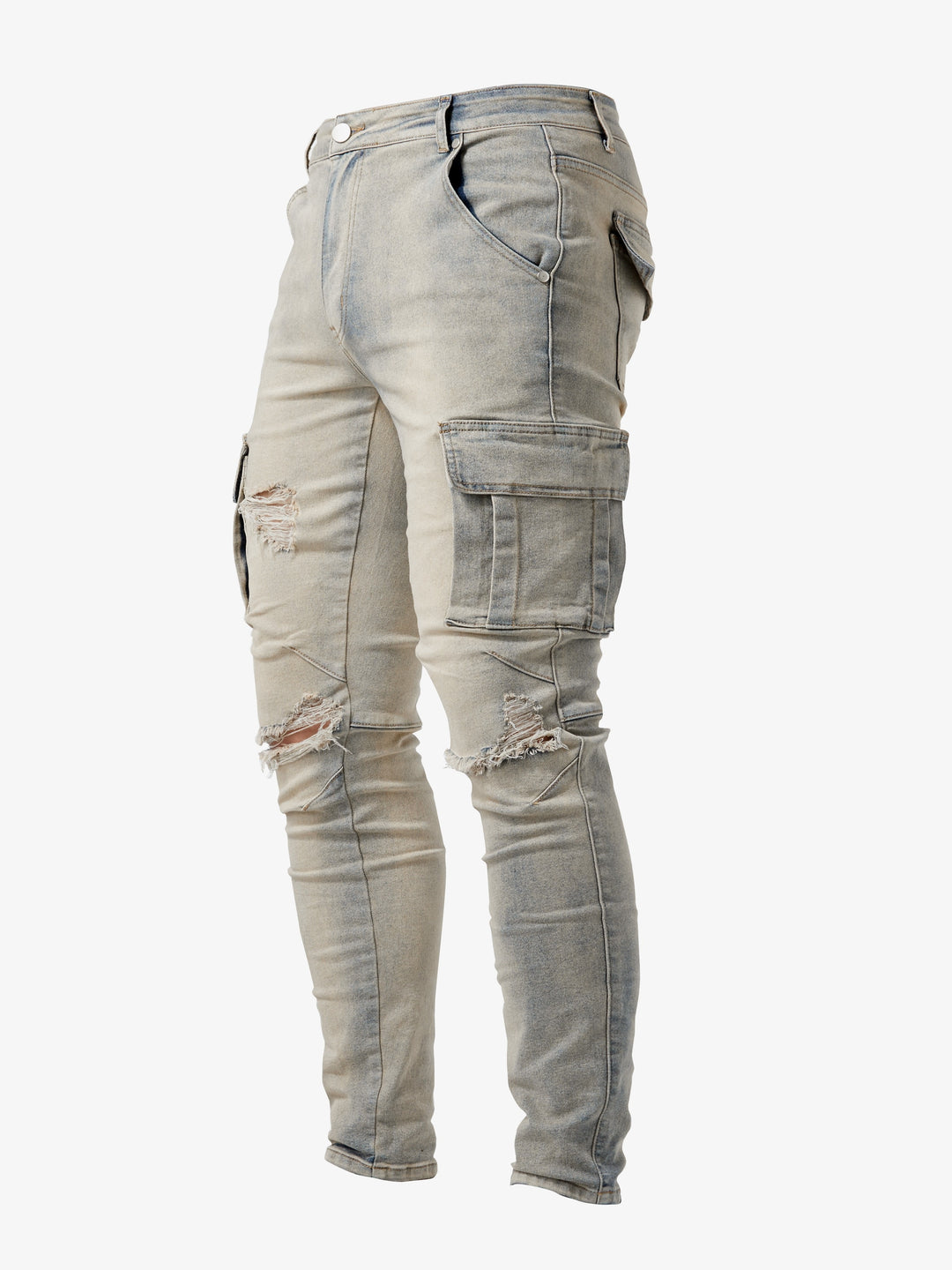 Jeans Cargo Uomo | Vestibilità Slim | Molteplici Tasche & Stretch | Stile Casual Urbano