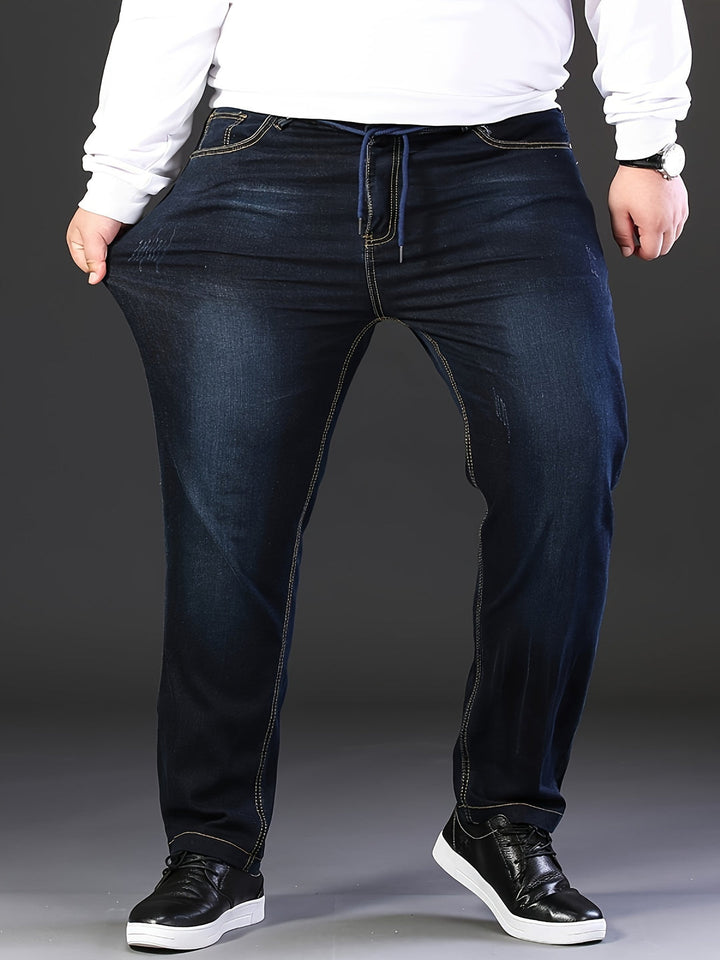 Jeans da Uomo | Vita Elastica | Stretch e Righe | Taglie Grandi