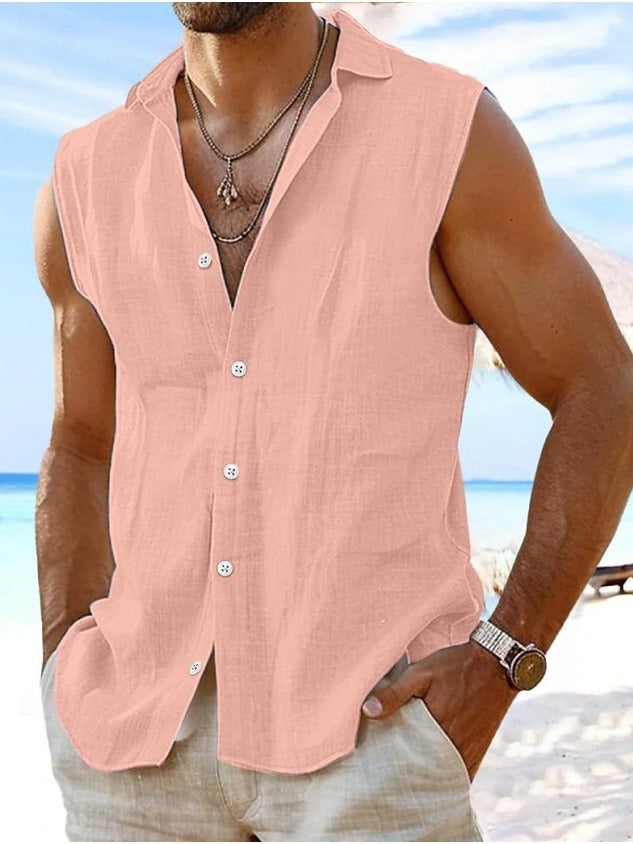 Maglietta da Uomo | Canotta Sportiva con Chiusura a Bottone e Colletto | Abbigliamento Estivo