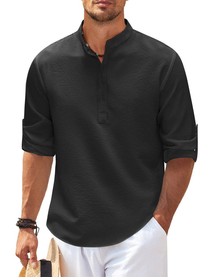 Camicia Casual Senza Collo | Leggera & Traspirante | Comfort Estivo Elegante