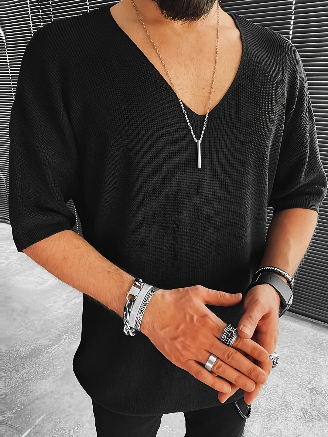 T-shirt Uomo | Tessuto Magliato Leggero | Vestibilità Larga | Abbigliamento Estivo Casual