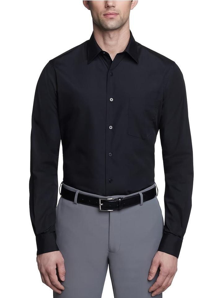 Camicia da Uomo | Classica & Formale | Colore Unito | Miscela di Cotone e Poliestere