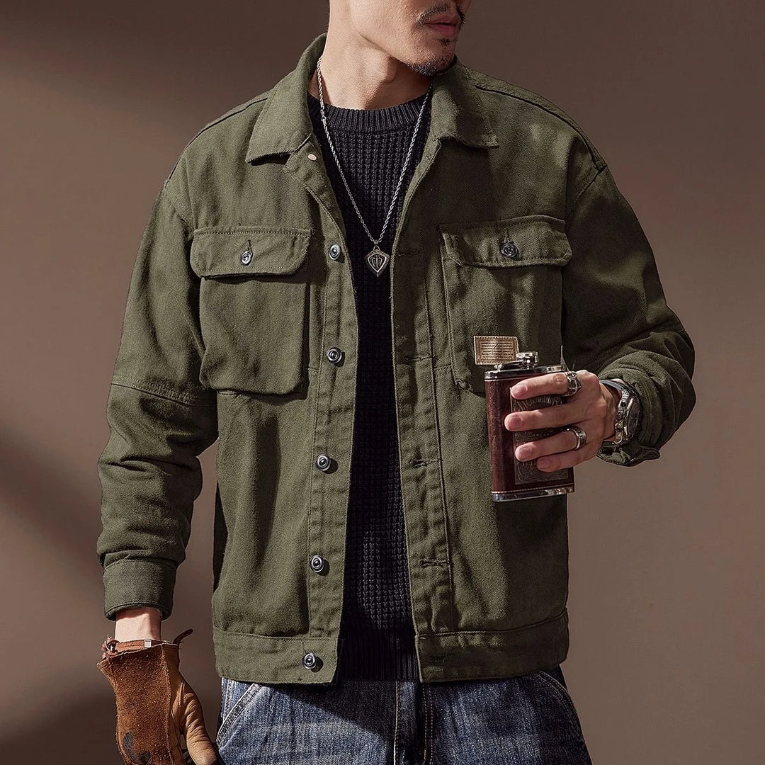 Giacca Cargo Uomo | Look Denim | Vestibilità Ampia & Comfort | Primavera & Autunno