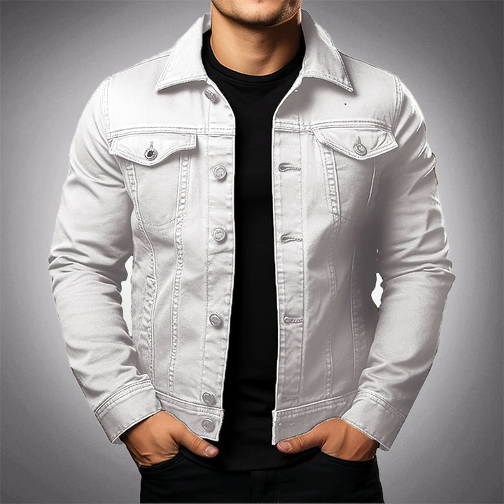 Giacca di Jeans Classica | Sostenibile & Stile | Cotone Versatile | Uomini