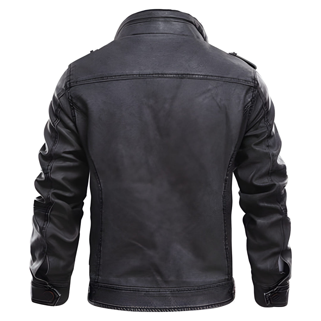 Giubbotto Biker da Uomo | Giacca in Pelle PU | Stile Moto con Zip e Tasche | Ecopelle