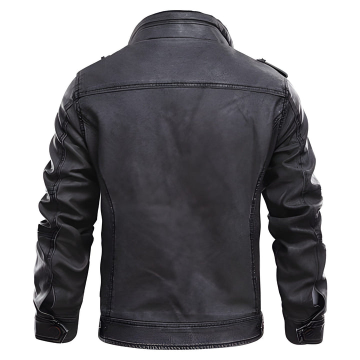Giubbotto Biker da Uomo | Giacca in Pelle PU | Stile Moto con Zip e Tasche | Ecopelle