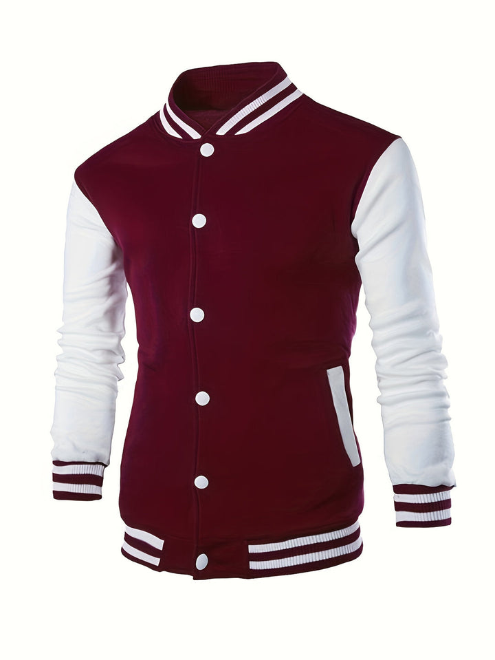 Giacca Varsity Uomo | Stile College | Vestibilità Regolare & Impermeabile al Vento | Primavera & Autunno